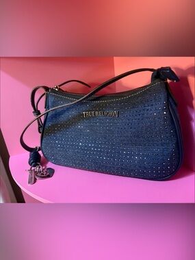 True Religion Denim Crystal Shoulder Bag